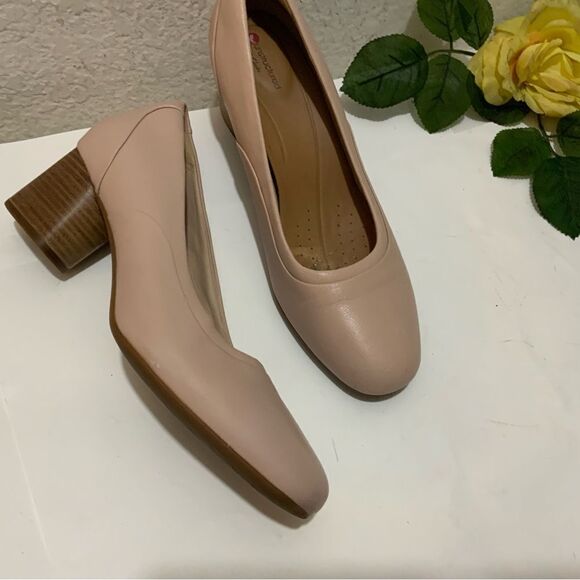 Clark’s unstructured Blush Pink Heel size 8.5 / 39.5 - Picture 5 of 10